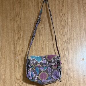 Aimee Kestenberg Purple Multi Snakeskin-Pattern Crossbody